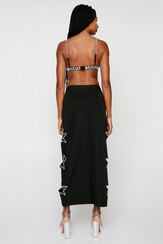 NastyGal Premium Embellished Star Cut Out Maxi Skirt 4