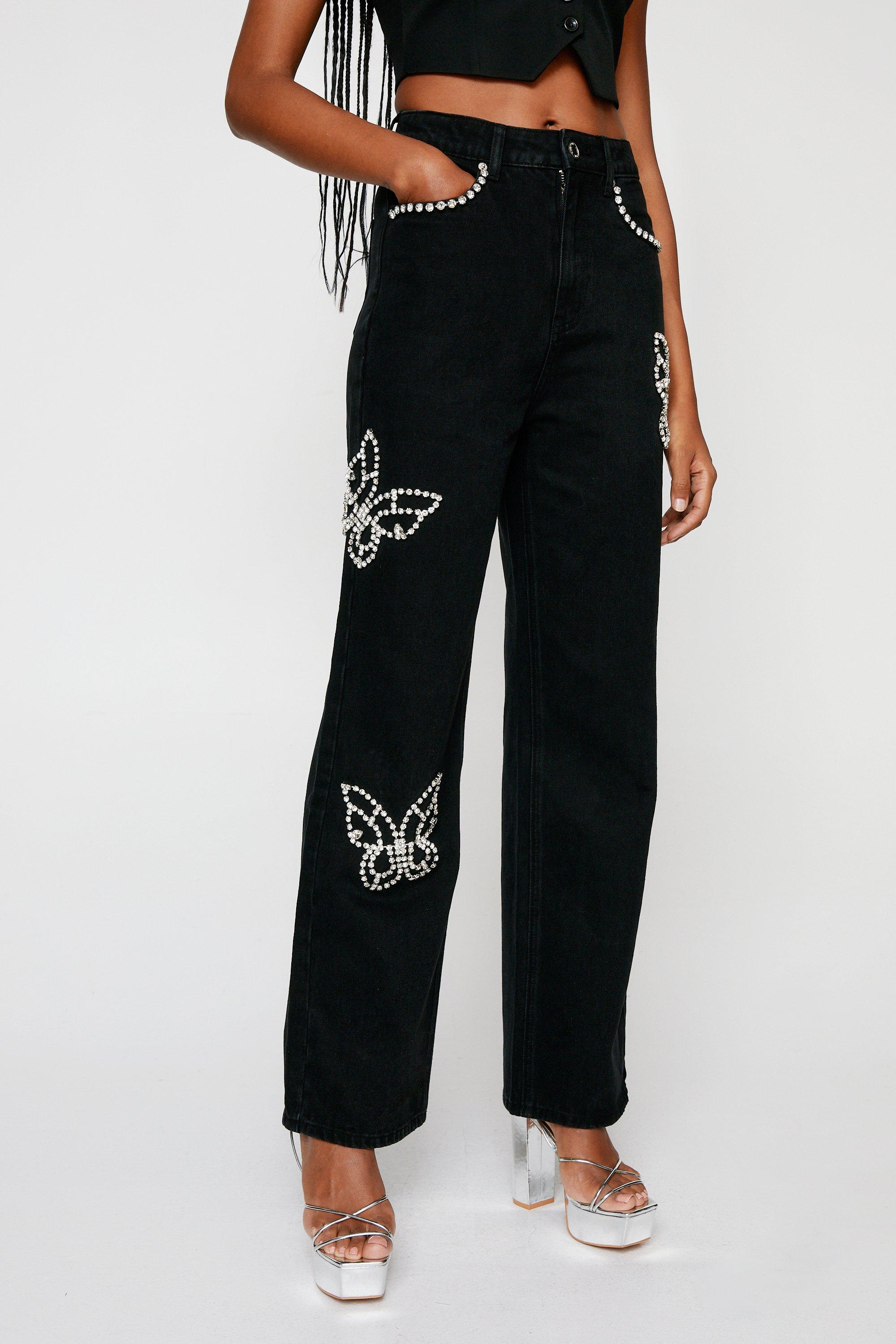 Diamante hot sale embellished jeans