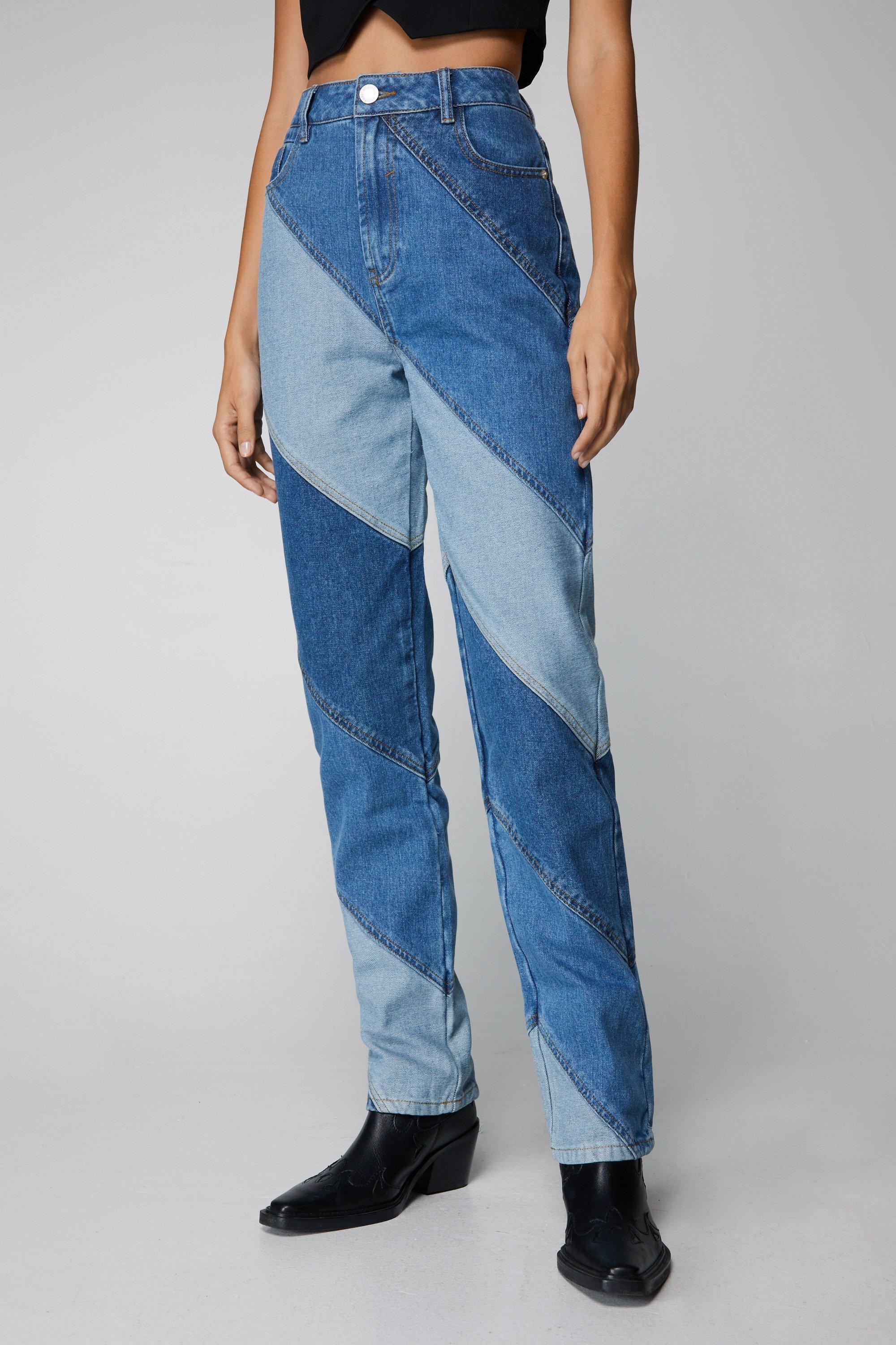 Colorblock sales mom jeans