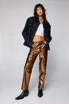 NastyGal Metallic Crackle Faux Leather Trousers thumbnail 1