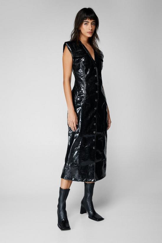 NastyGal Metallic Crackle Faux Leather Mini Dress 1