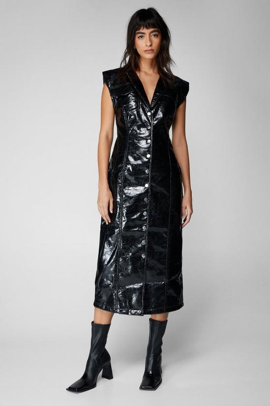 NastyGal Metallic Crackle Faux Leather Mini Dress 3