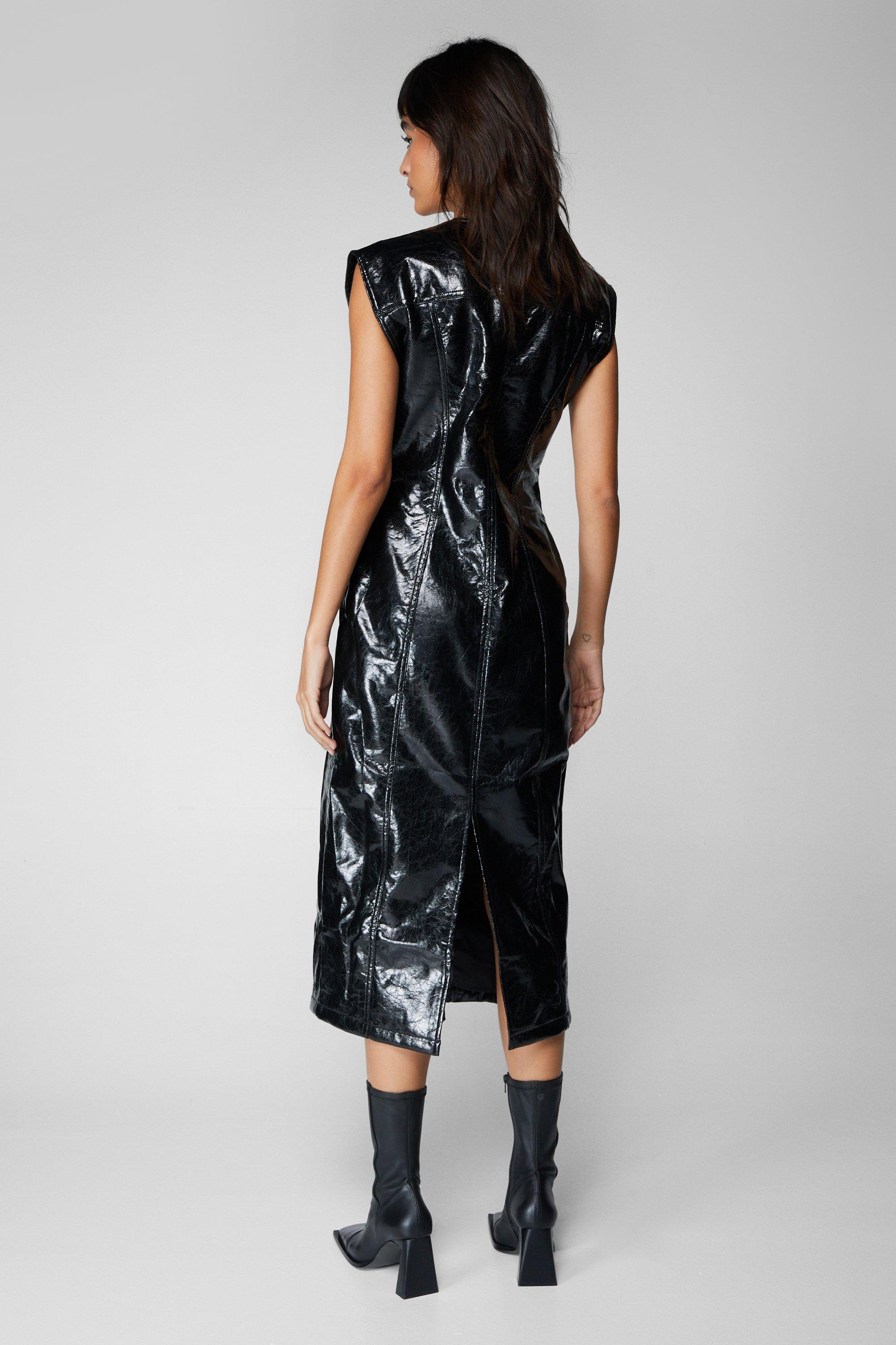 Boohoo faux outlet leather dress