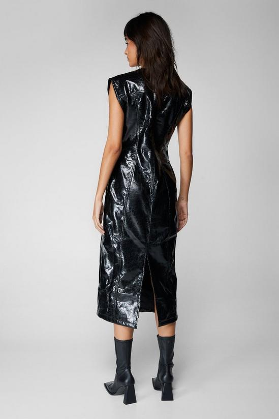 NastyGal Metallic Crackle Faux Leather Mini Dress 4
