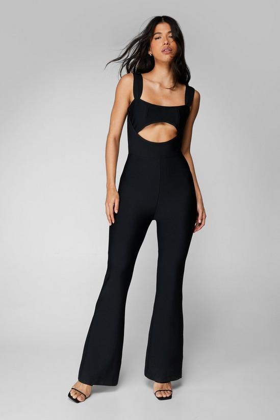 NastyGal Bandage Cut Out Flare Jumpsuit 1