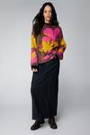 NastyGal Fluffy Floral Oversized Sweater thumbnail 2