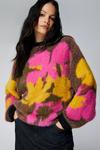 NastyGal Fluffy Floral Oversized Sweater thumbnail 3
