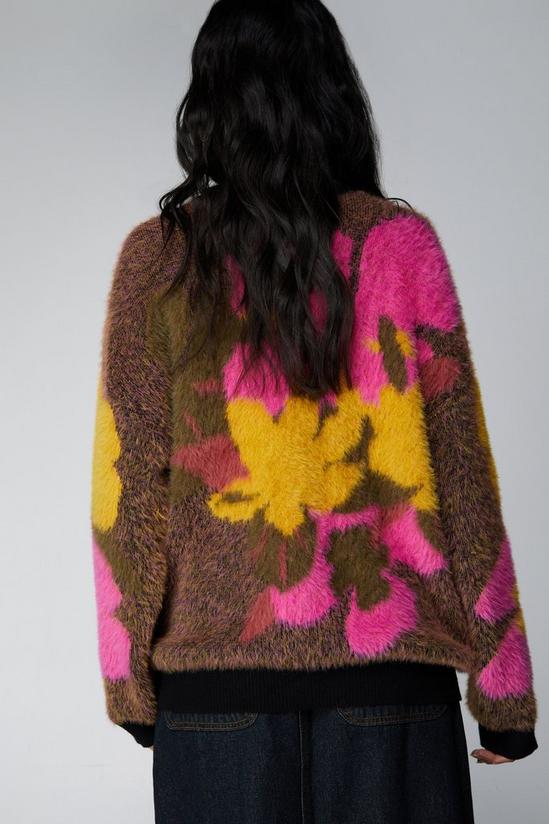 NastyGal Fluffy Floral Oversized Sweater 4
