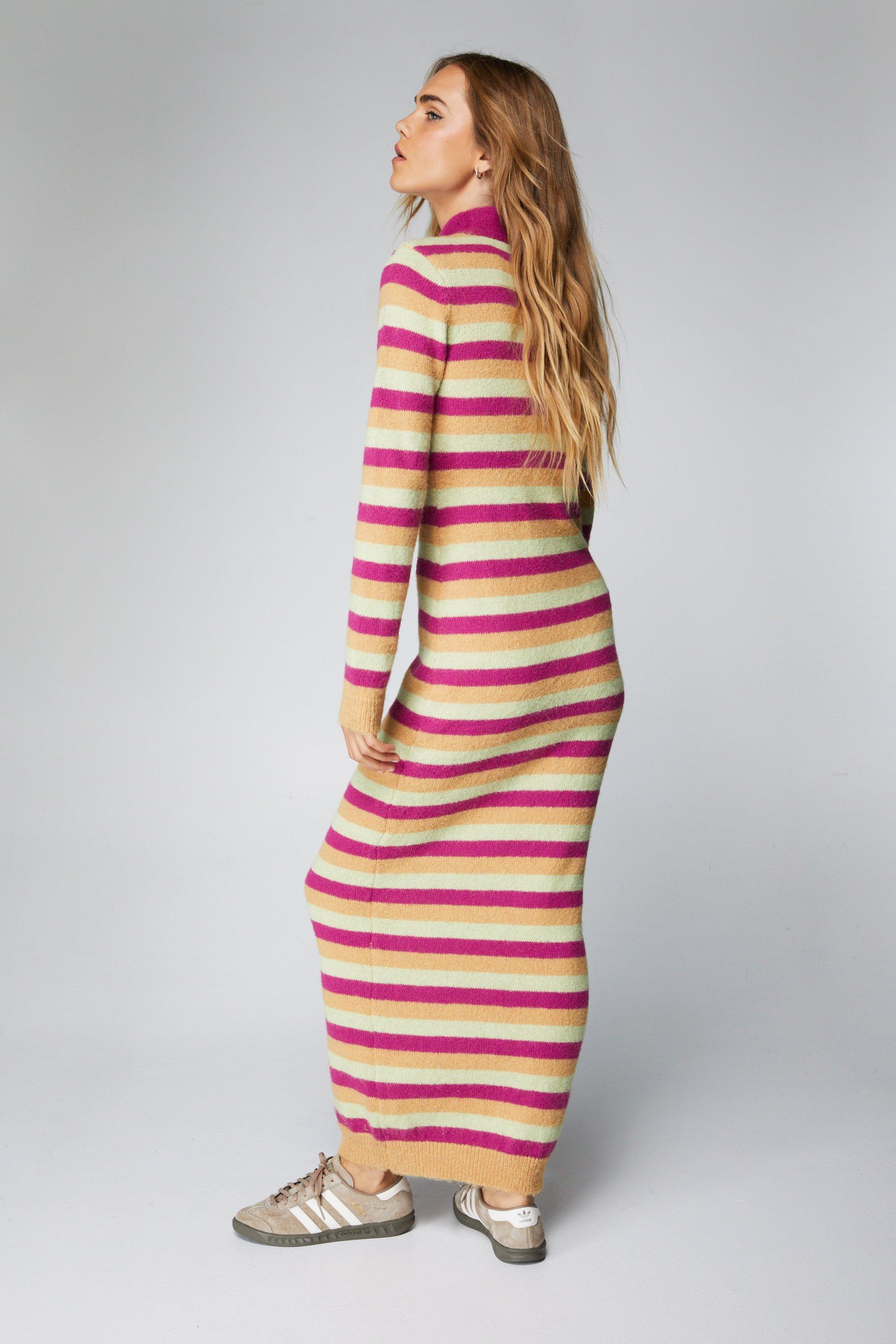 Multi stripe maxi dress sale