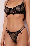 NastyGal Lace Underwire Bow Trim Strappy Lingerie Set thumbnail 2