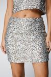NastyGal Petite Metallic Textured Mixed Sequin Mini Skirt thumbnail 1