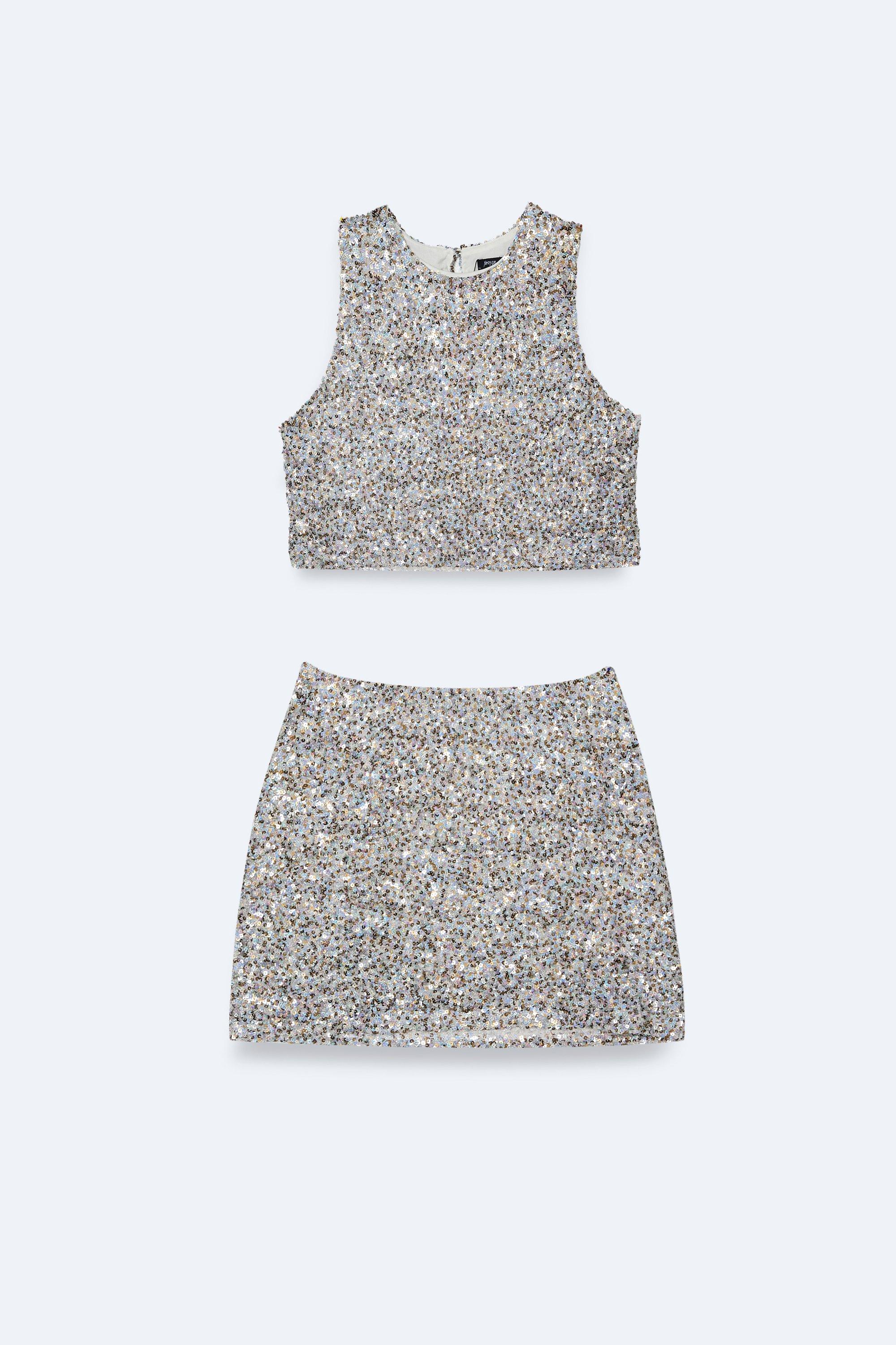 White sequin best sale sleeveless top