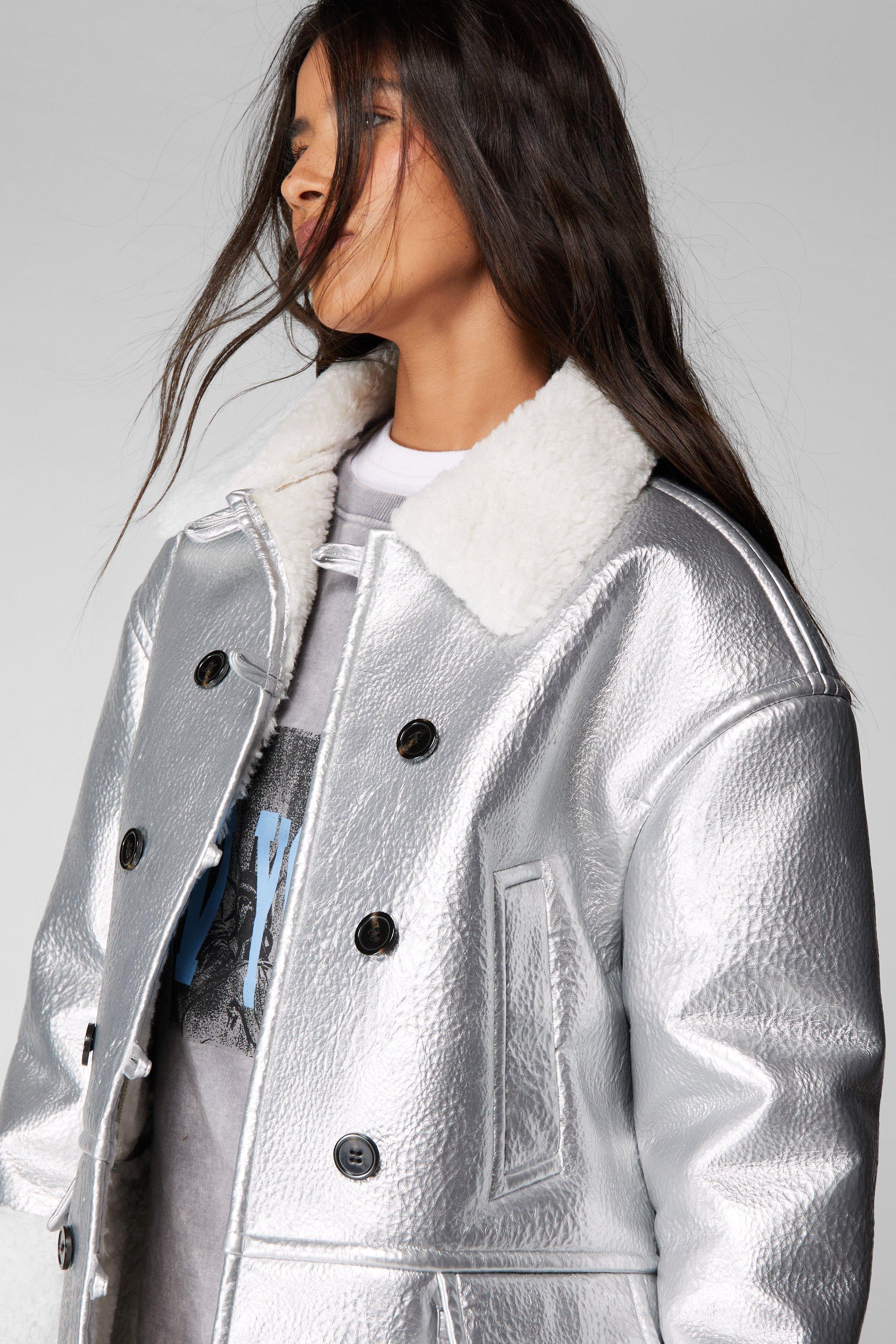 Silver shop aviator jacket