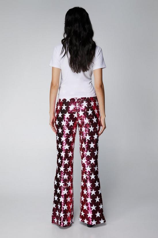 NastyGal Small Star Sequin Flare Pants 4