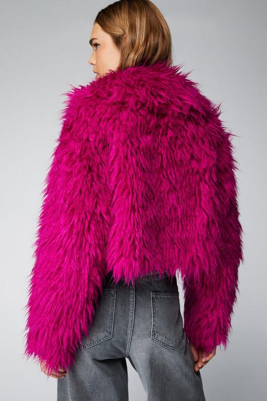 NastyGal Premium Buckle Detail Faux Fur Coat 4