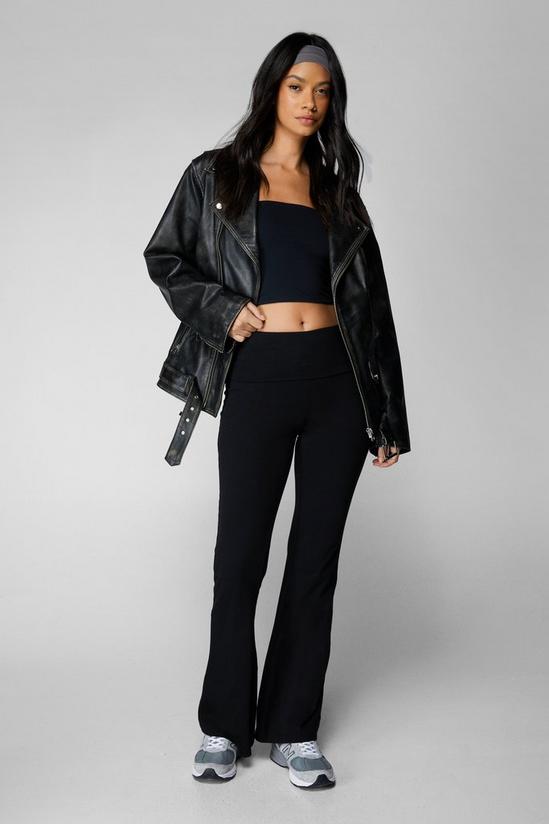 NastyGal Jersey Pull On High Waist Flare Trousers 1