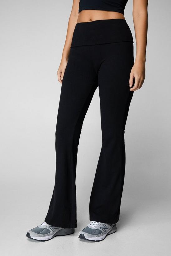 NastyGal Jersey Pull On High Waist Flare Trousers 2