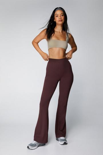 High Waist Puddle Flare Leggings chocolate