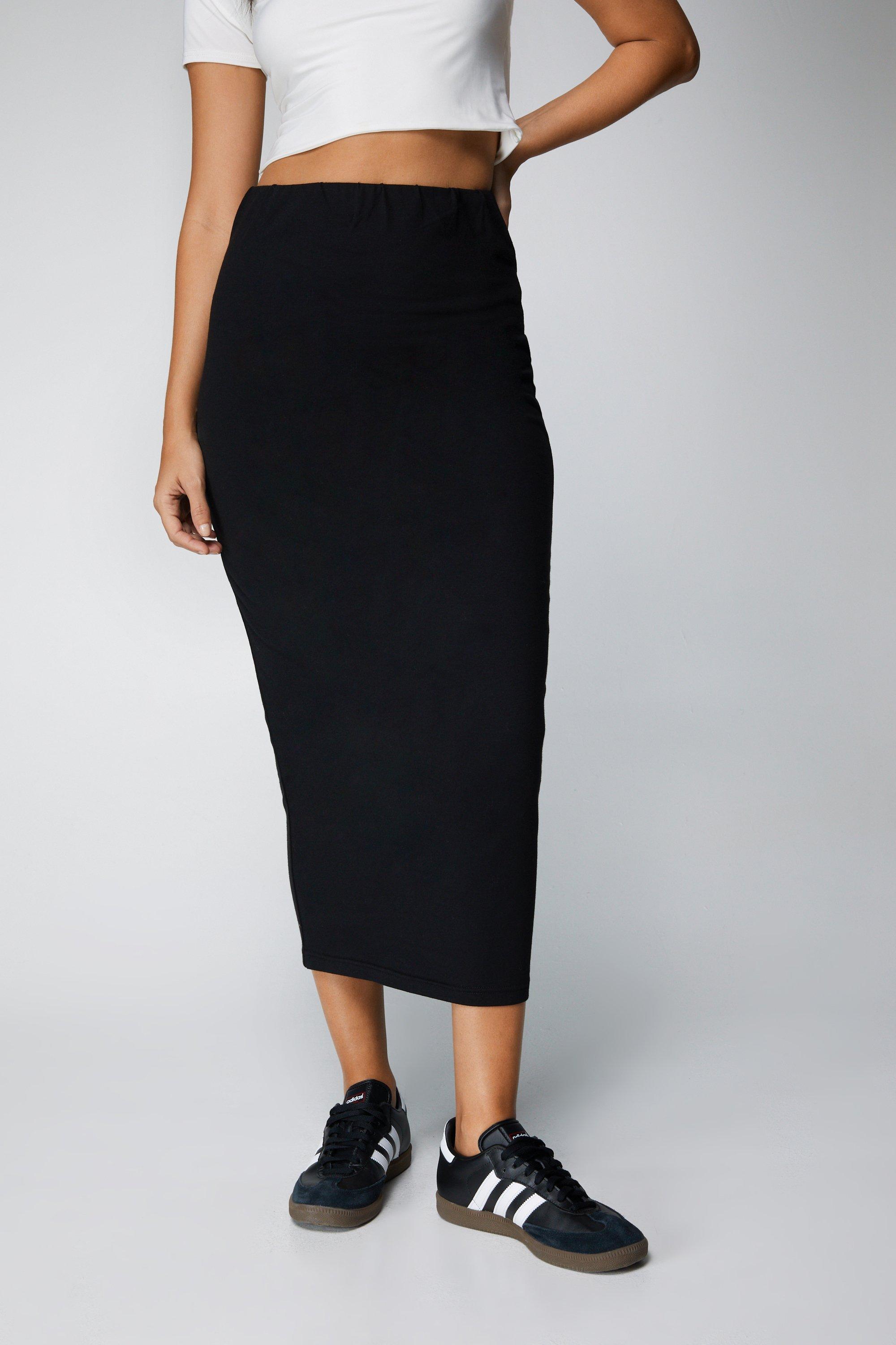 Black midi skirt outlet boohoo