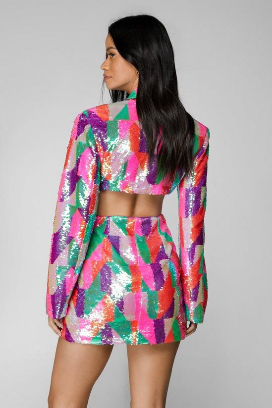 NastyGal Multicolored Sequin Blazer Dress 4