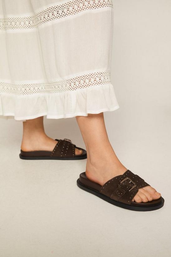 NastyGal Suede Studded Buckle Sandals 1