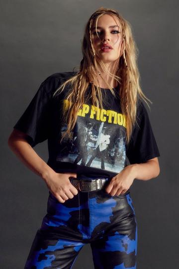 Black Pulp Fiction Oversized Graphic T-shirt