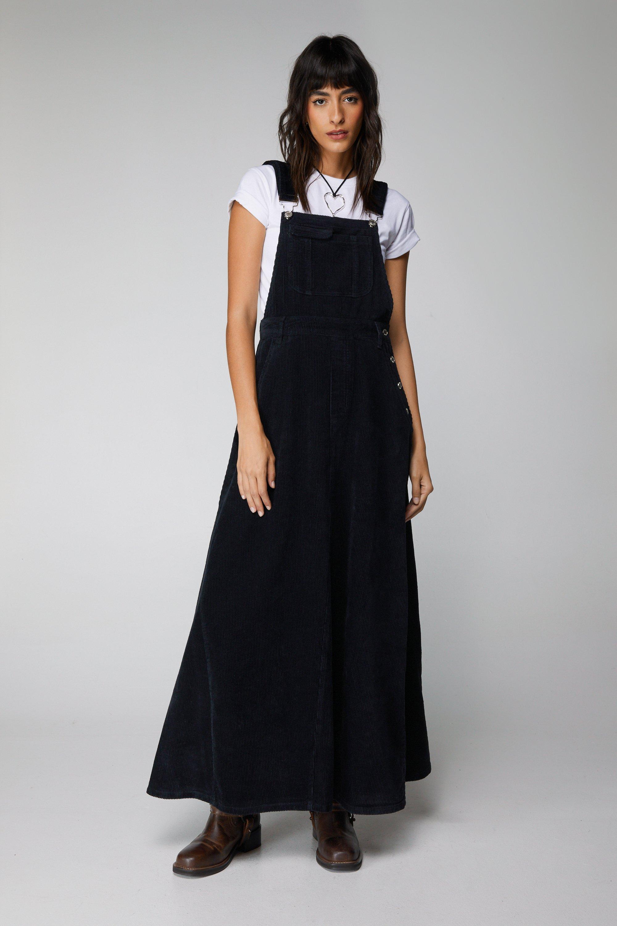 Black corduroy hot sale overall skirt