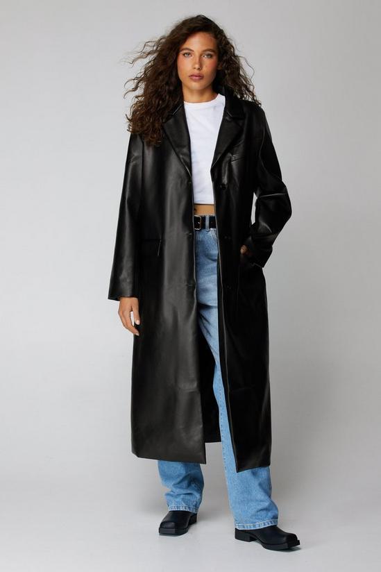 NastyGal Faux Leather Duster Coat 1