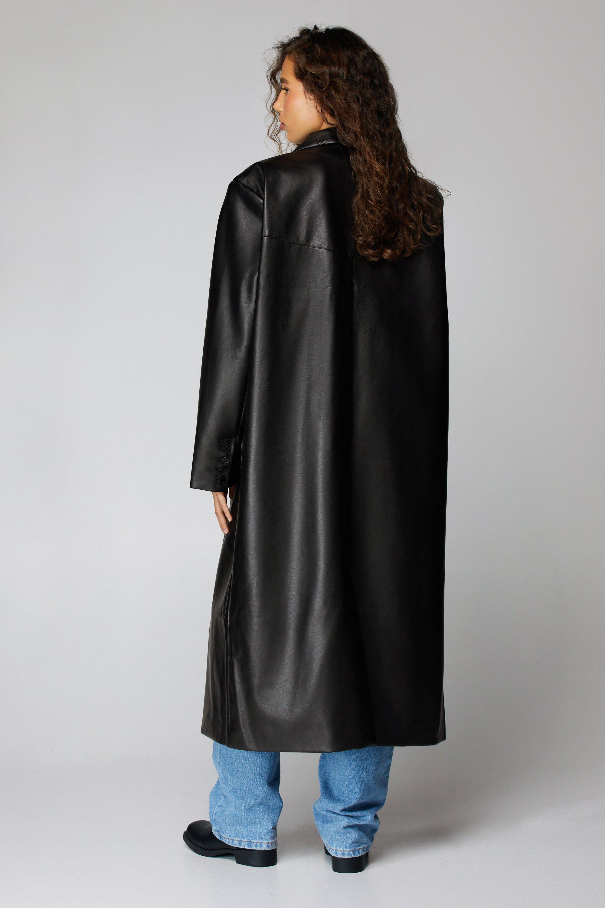 Full length leather duster cheap coat