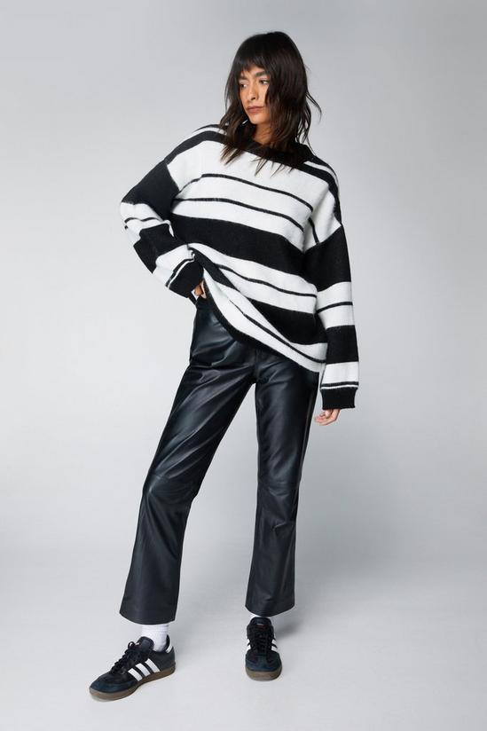 NastyGal Stripe Brushed Knitted Oversized Sweater 2