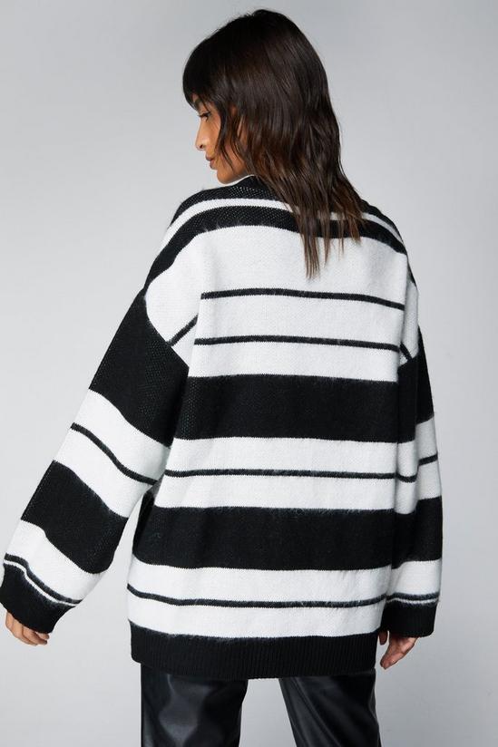 NastyGal Stripe Brushed Knitted Oversized Sweater 4