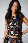 NastyGal Mixed Flower Embellished Shell Top thumbnail 1