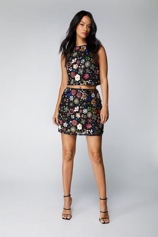 NastyGal Mixed Flower Embellished Shell Top 2