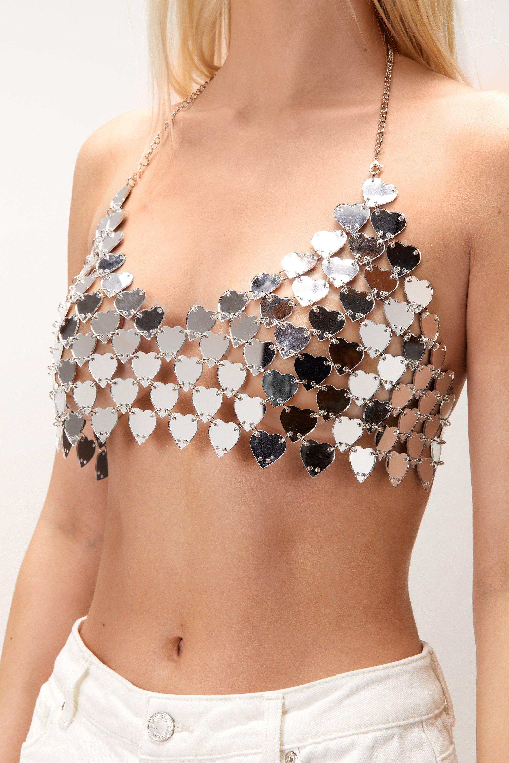 Women's Heart Disc Chainmail Bralette Top