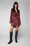 NastyGal Faux Leather Knee High Cowboy Boots thumbnail 1