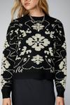 NastyGal Relaxed Floral Metallic Flecked Knit Sweater thumbnail 3