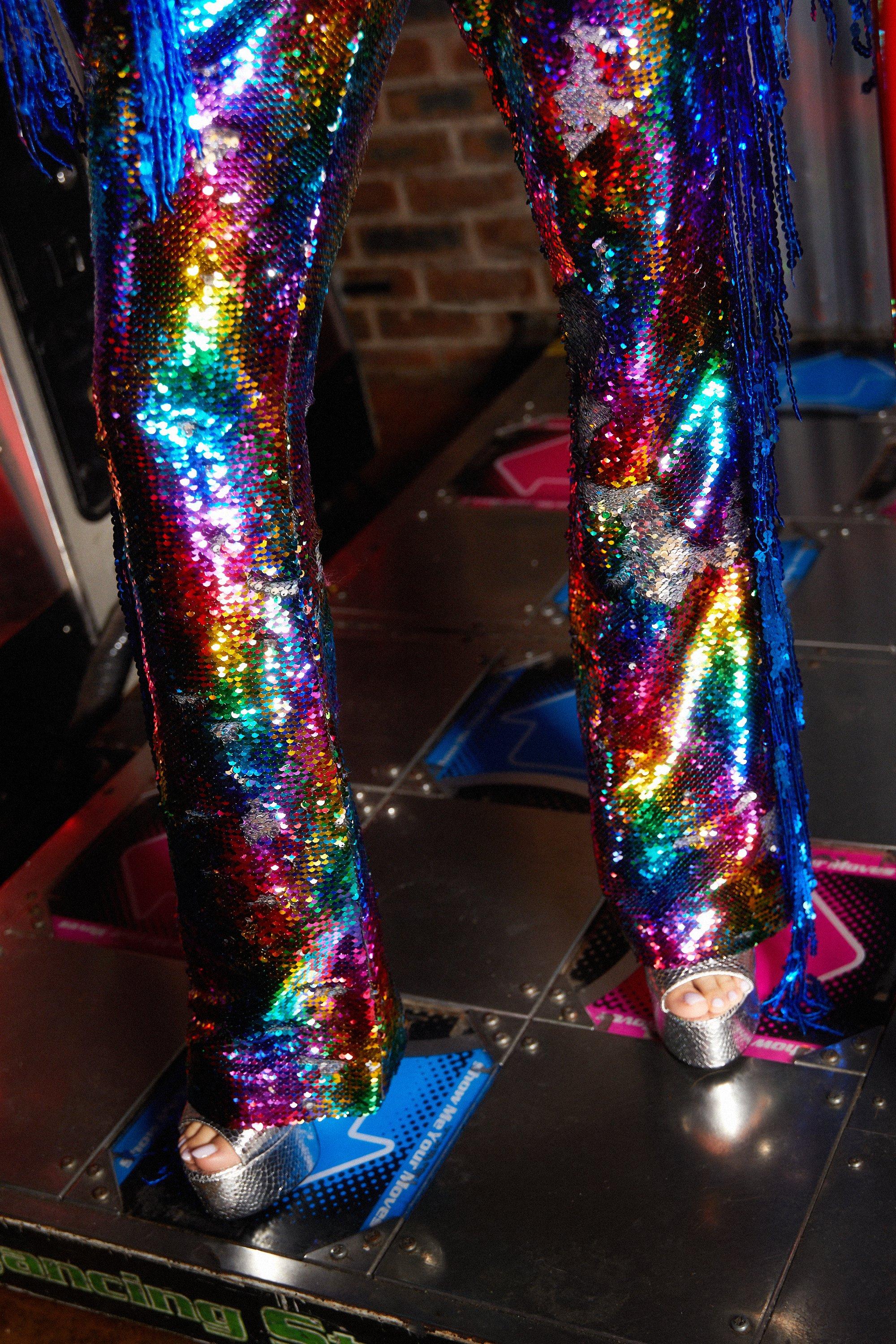 Boohoo shop rainbow leggings