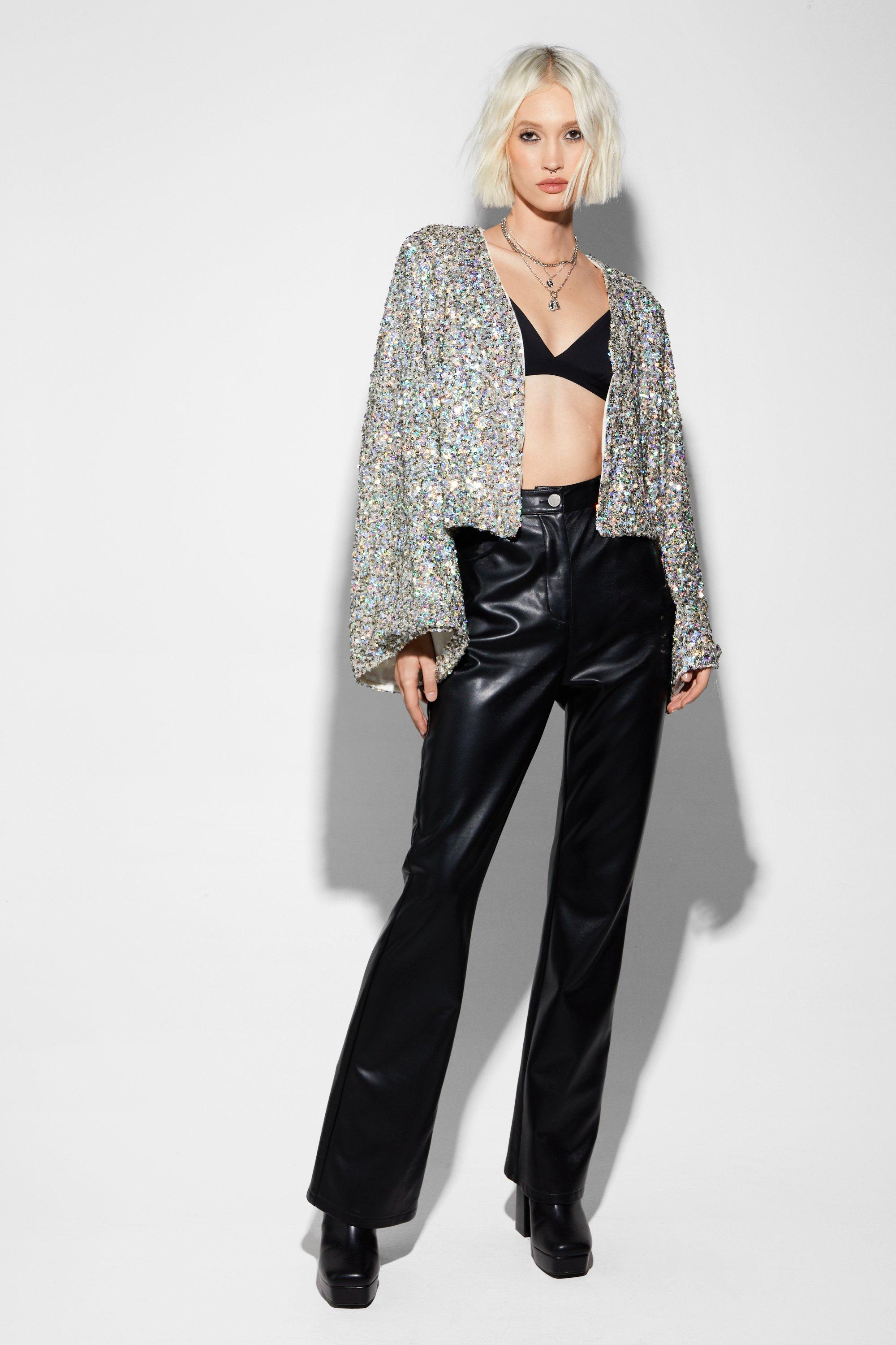 Sequin jacket clearance boohoo