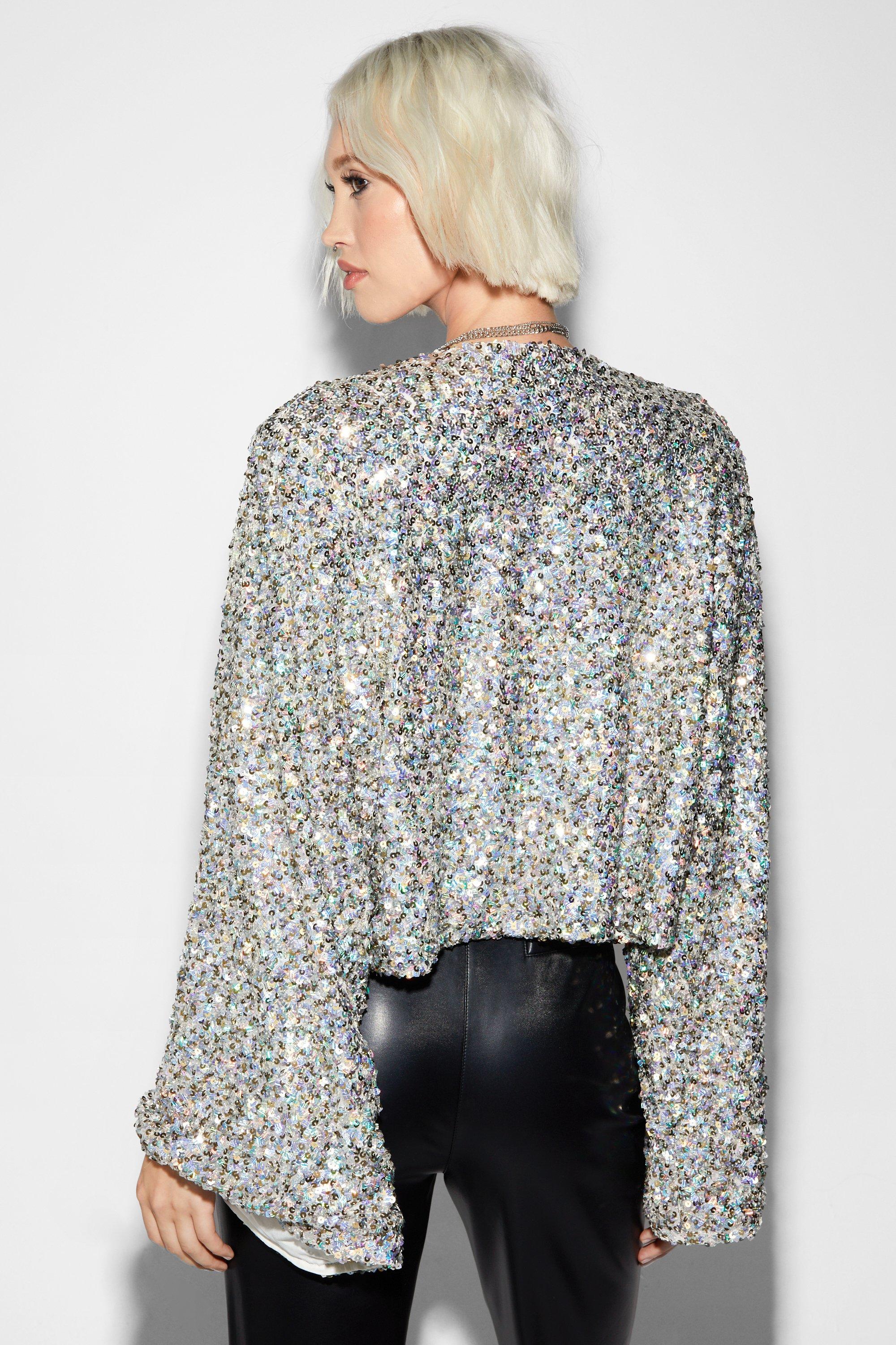 Boohoo sequin cheap jacket