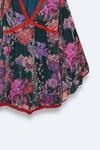 NastyGal Plus Size Lace Trim Floral Devore Flare Sleeve Mini Dress thumbnail 3