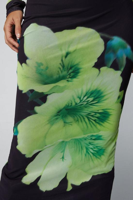NastyGal Floral Print Mesh Maxi Skirt 3