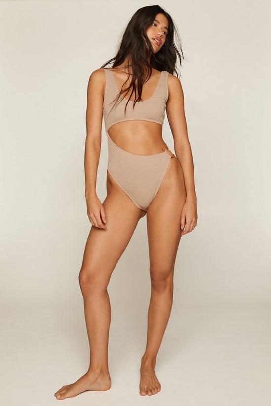 NastyGal Crinkle Ring Side Cut Out Swimsuit 2