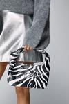NastyGal Faux Leather Zebra Weave Knot Grab Bag thumbnail 1