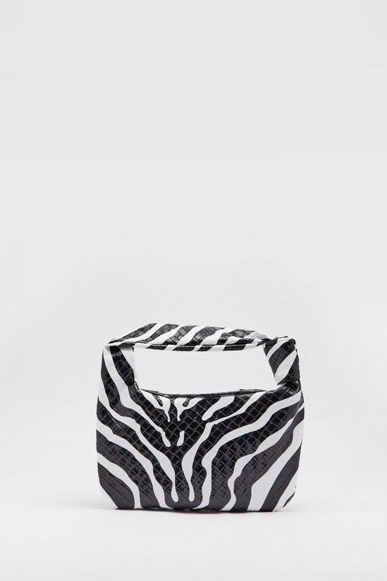 NastyGal Faux Leather Zebra Weave Knot Grab Bag 3