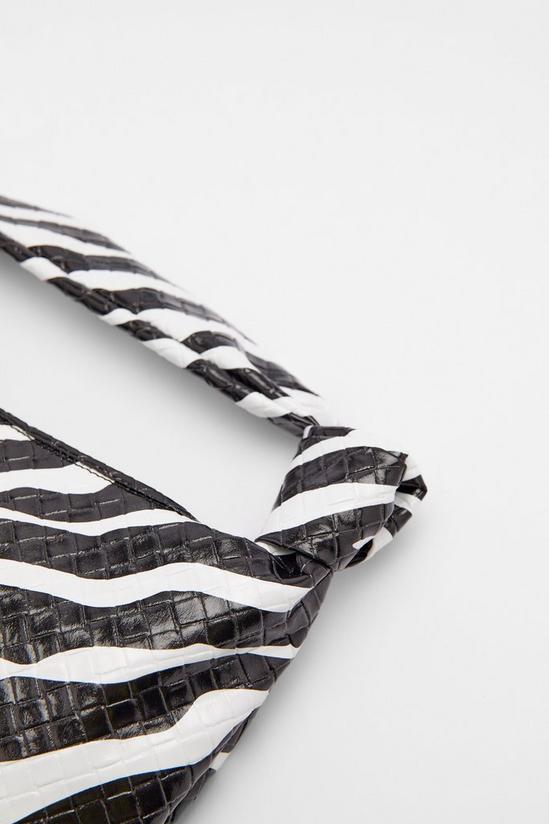 NastyGal Faux Leather Zebra Weave Knot Grab Bag 4