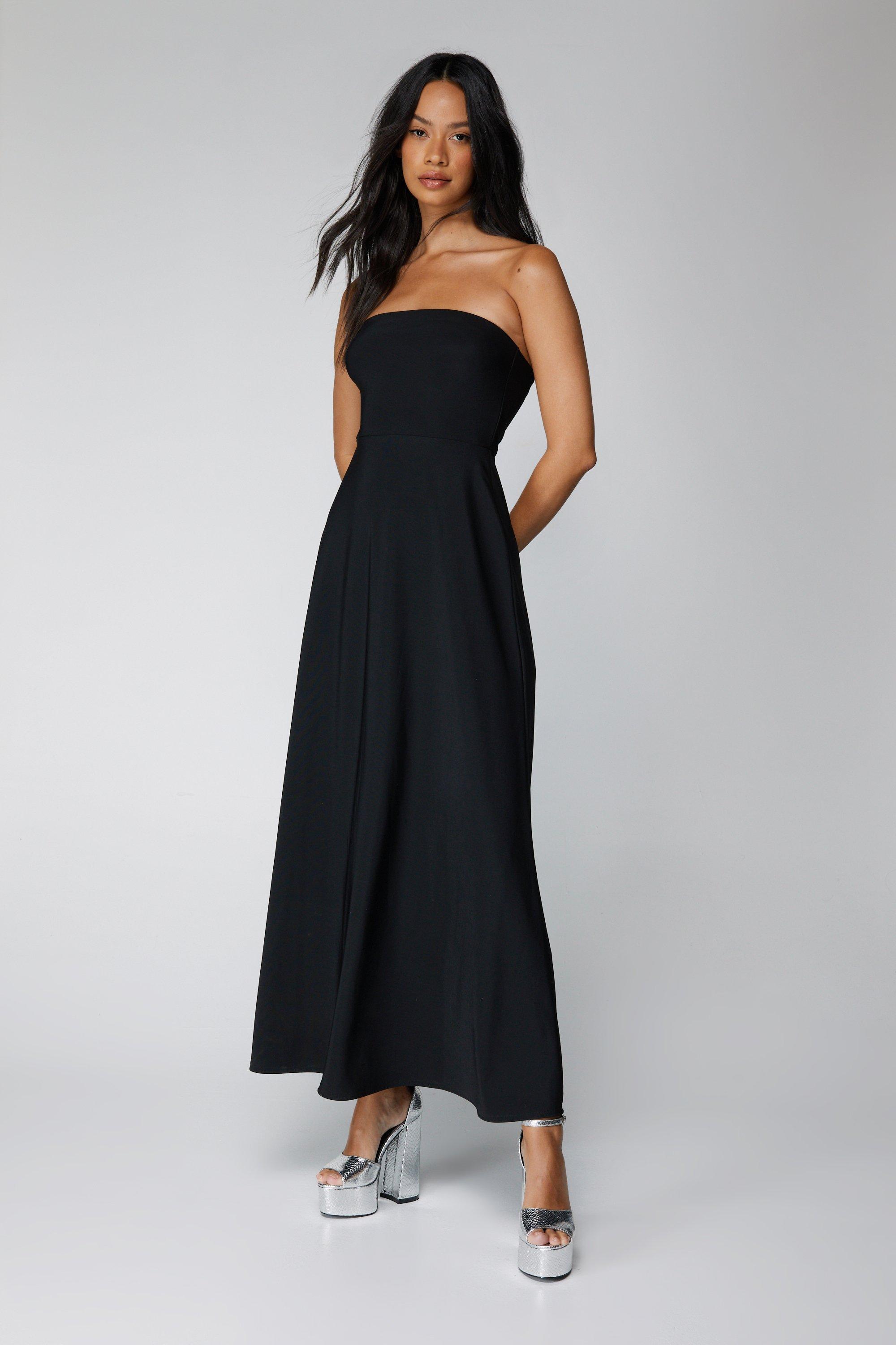 Flared skirt long outlet dress