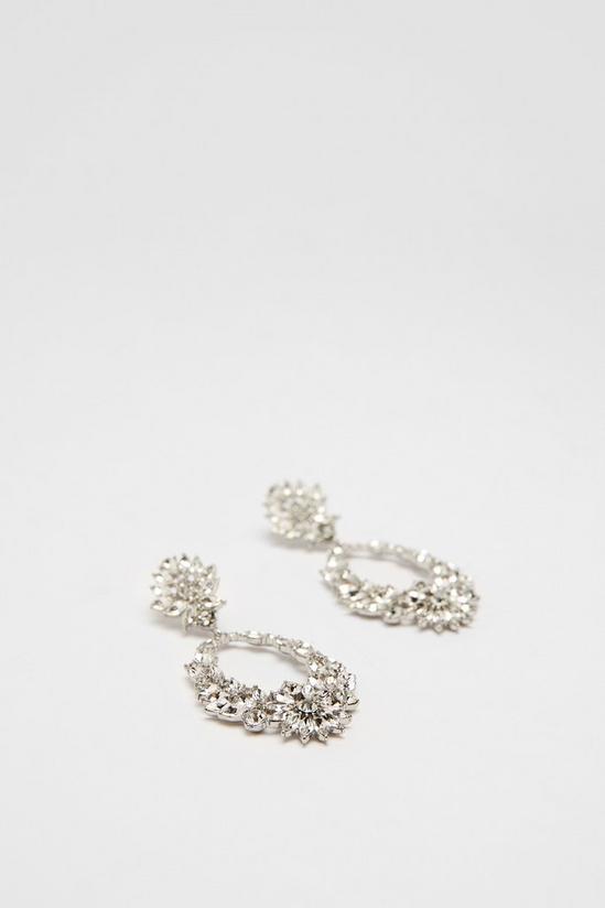 NastyGal Diamante Drop Hoop Earrings 3