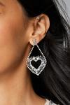 NastyGal Mirror Diamante Heart Earrings thumbnail 1