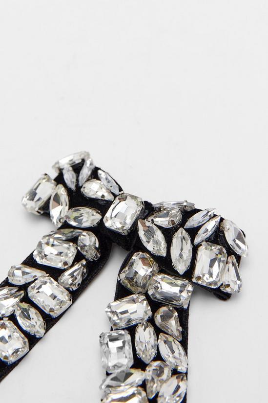 NastyGal Embellished Diamante Oversized Hair Bow Clip 4