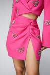 NastyGal Embellished Diamante Heart Ruched Skirt thumbnail 3